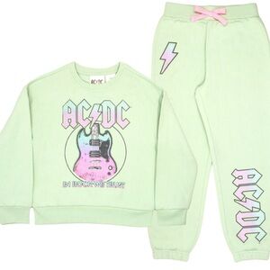 BRAND NEW ACDC Girls 2 pc Jogger Fleece Set for Kids (Size 10/12)